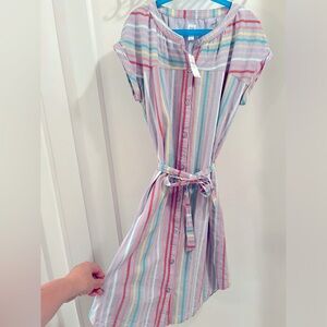 NWT Cotton Gap Kids XXL Lilac Striped Shirt Dress